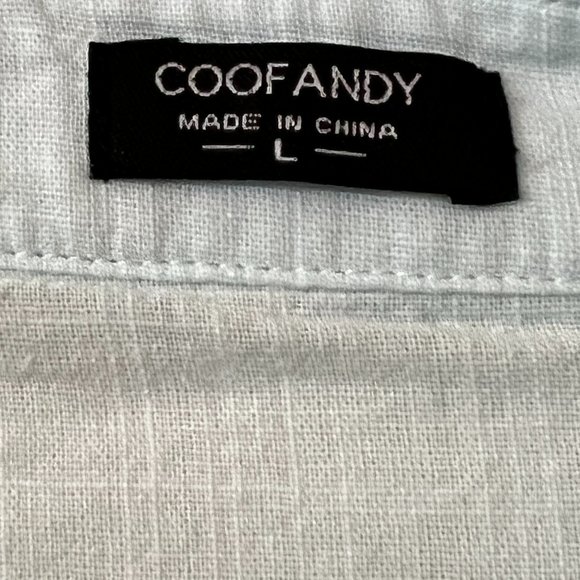 Coof Andy Men's Shirt Long Sleeve Half Button Lightblue Size Large - Picture 4 of 7